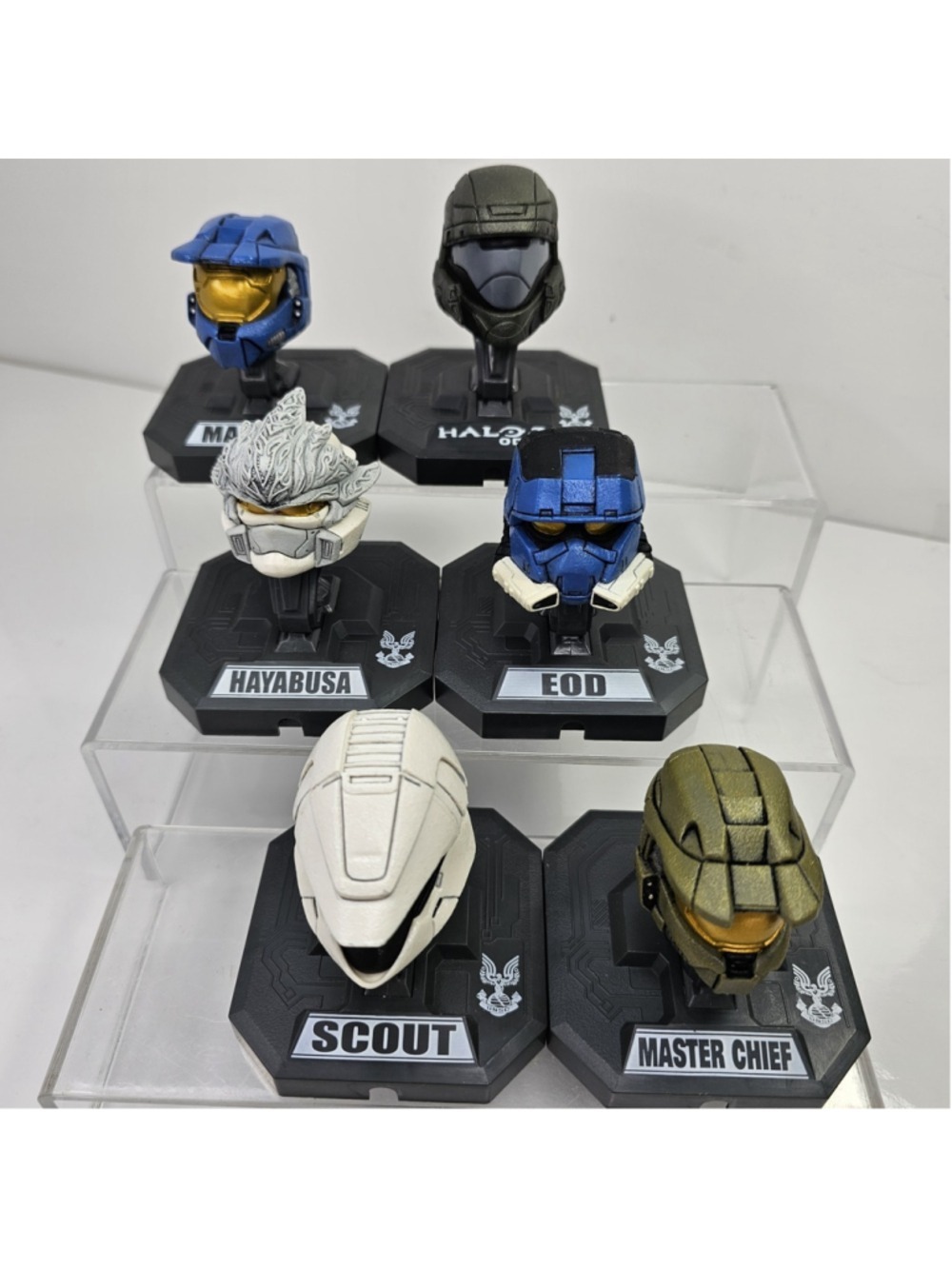 Halo Mini Helmet Lot 6pcs Master Chief ODST Hayabusa Scout EOD McFarlane Toys